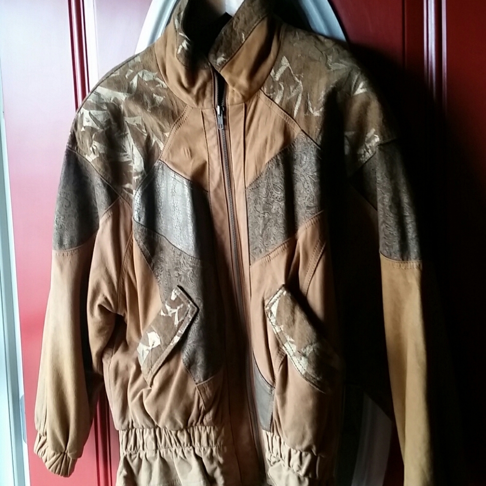 Vintage Bomber Jacket,  leather suede